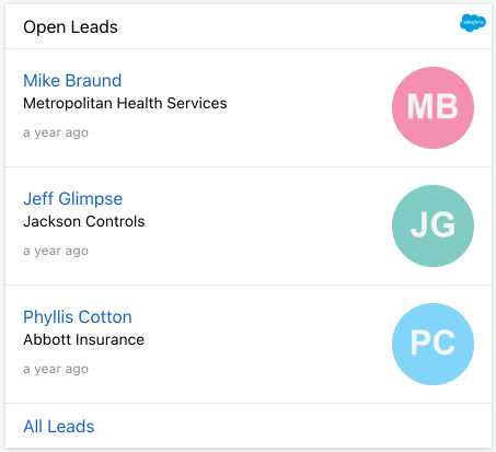 Salesforce Digital Assistant Leads Card