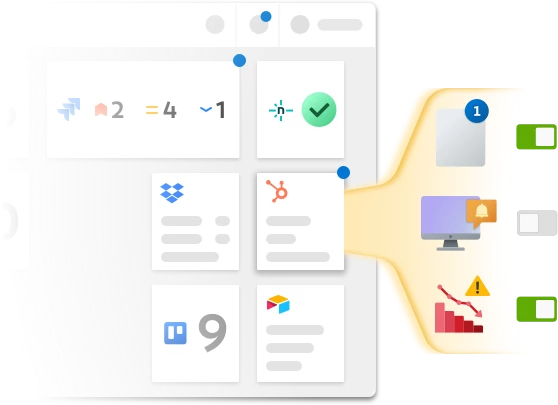 A dashboard showing customization options for a specific Adaptive Card