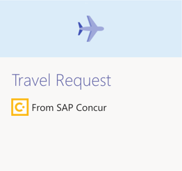 Travel Request Card from Concur
