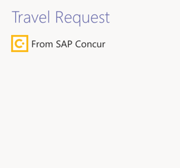 Travel Request Card from Concur