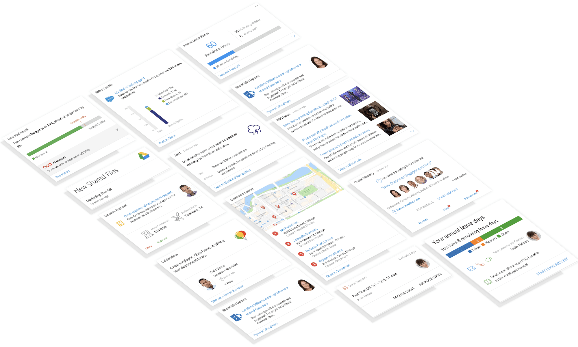 Digital Assistant Cards and Enterprise Integrations Hub