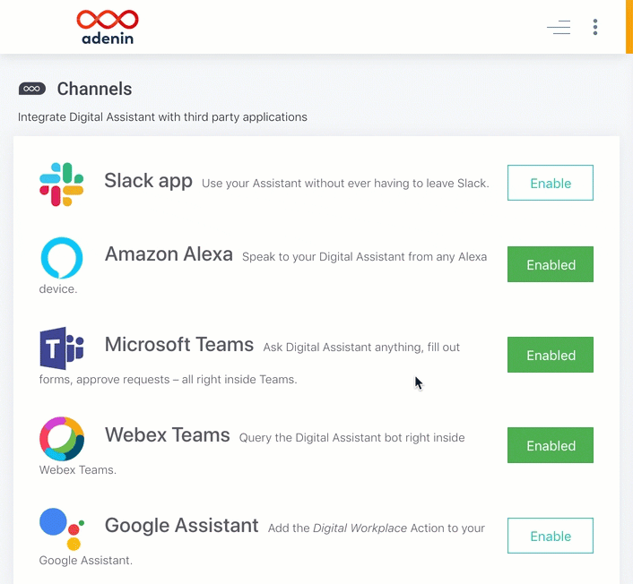 Use your chatbot inside your favorite collaboration tools