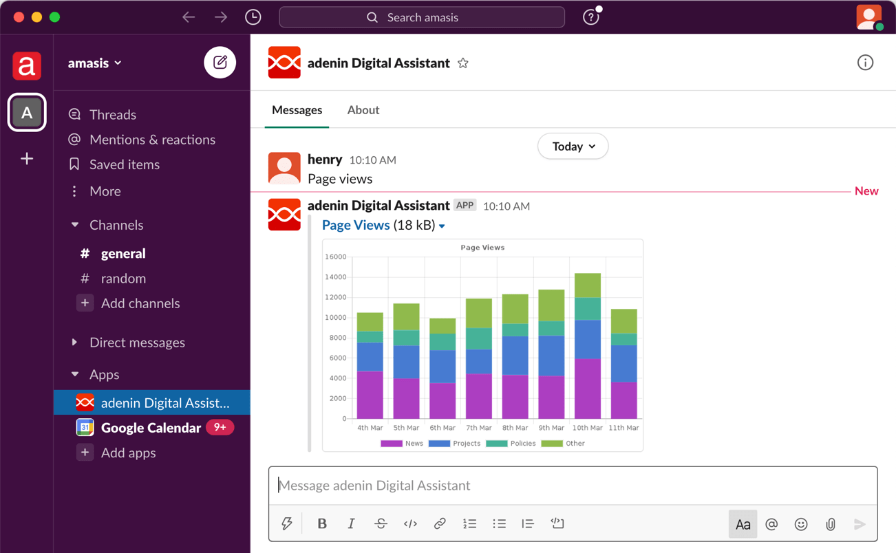 Chatbot using Slack Block Kit