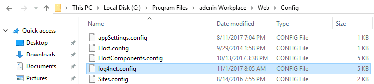 Finding log4net