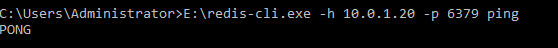 'Pong' response from Redis instance