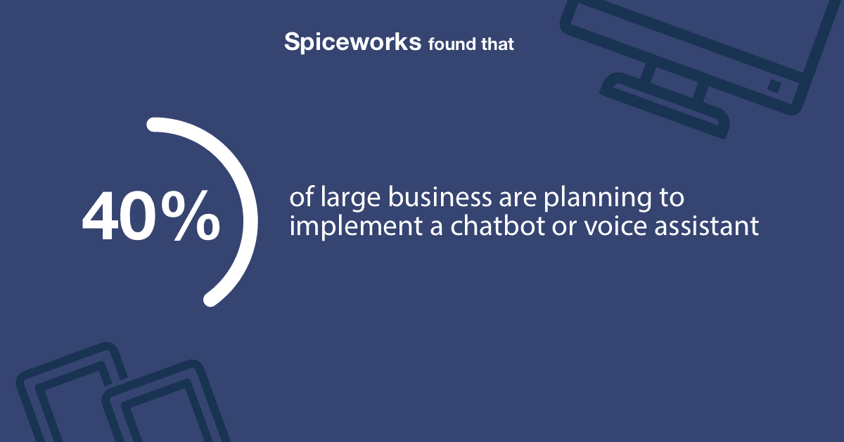 40% of large businesses are planning to implement a chatbot or voice assistant