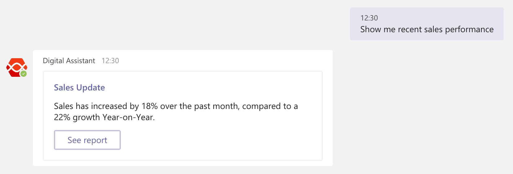 Sales update in Microsoft Teams