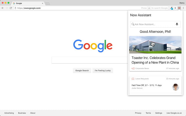 Digital Assistant can be accessed through a dropdown with the Digital Assistant Chrome extension