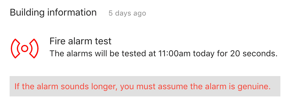 Building fire alarm test