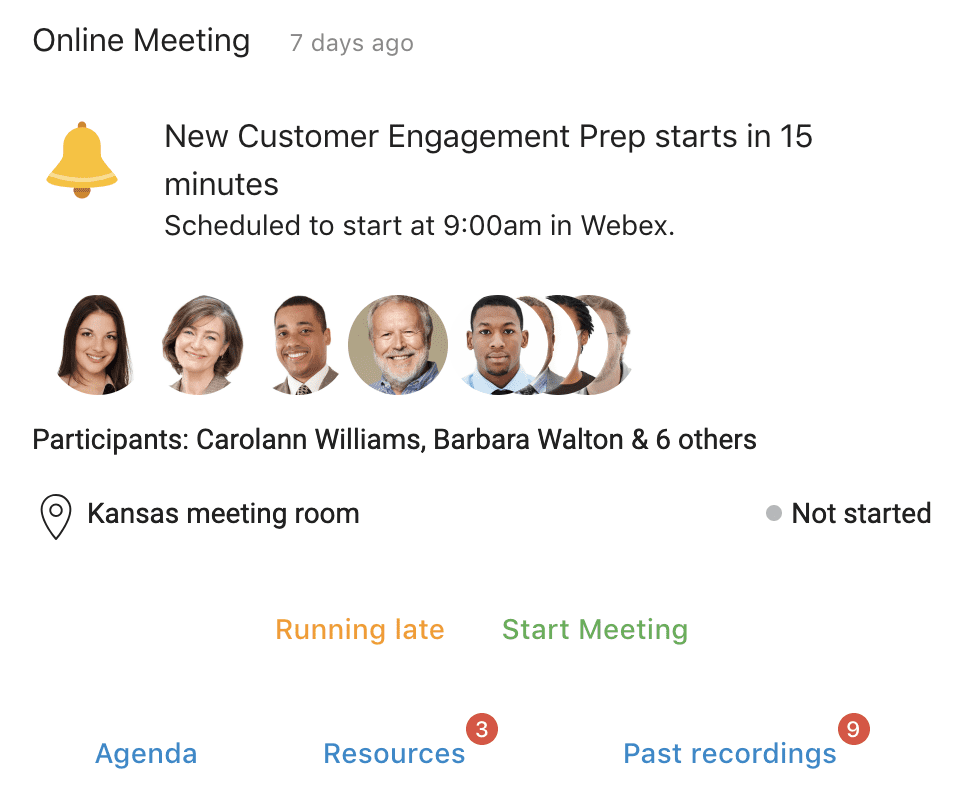 Online meeting reminder