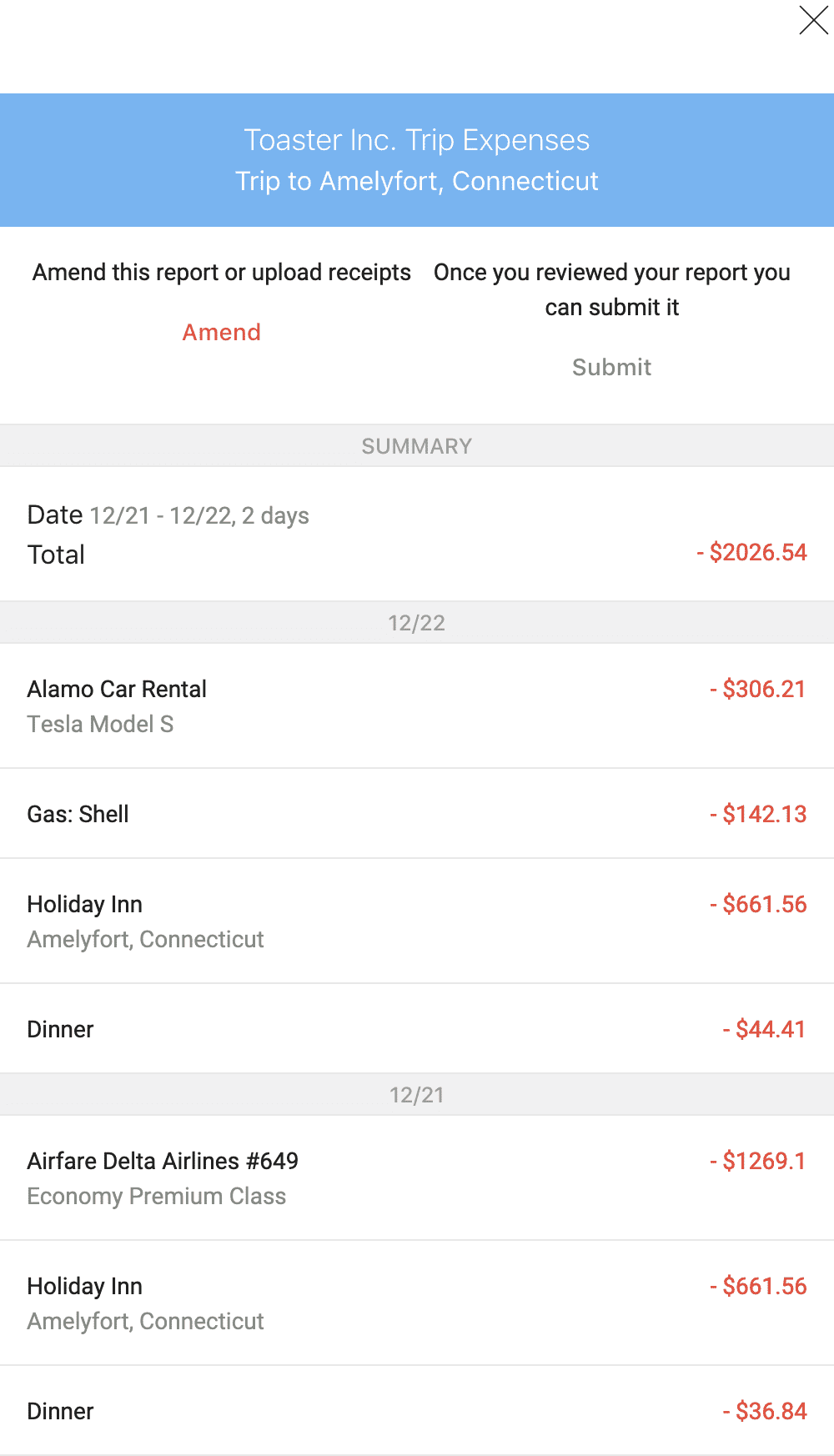 Expense report review