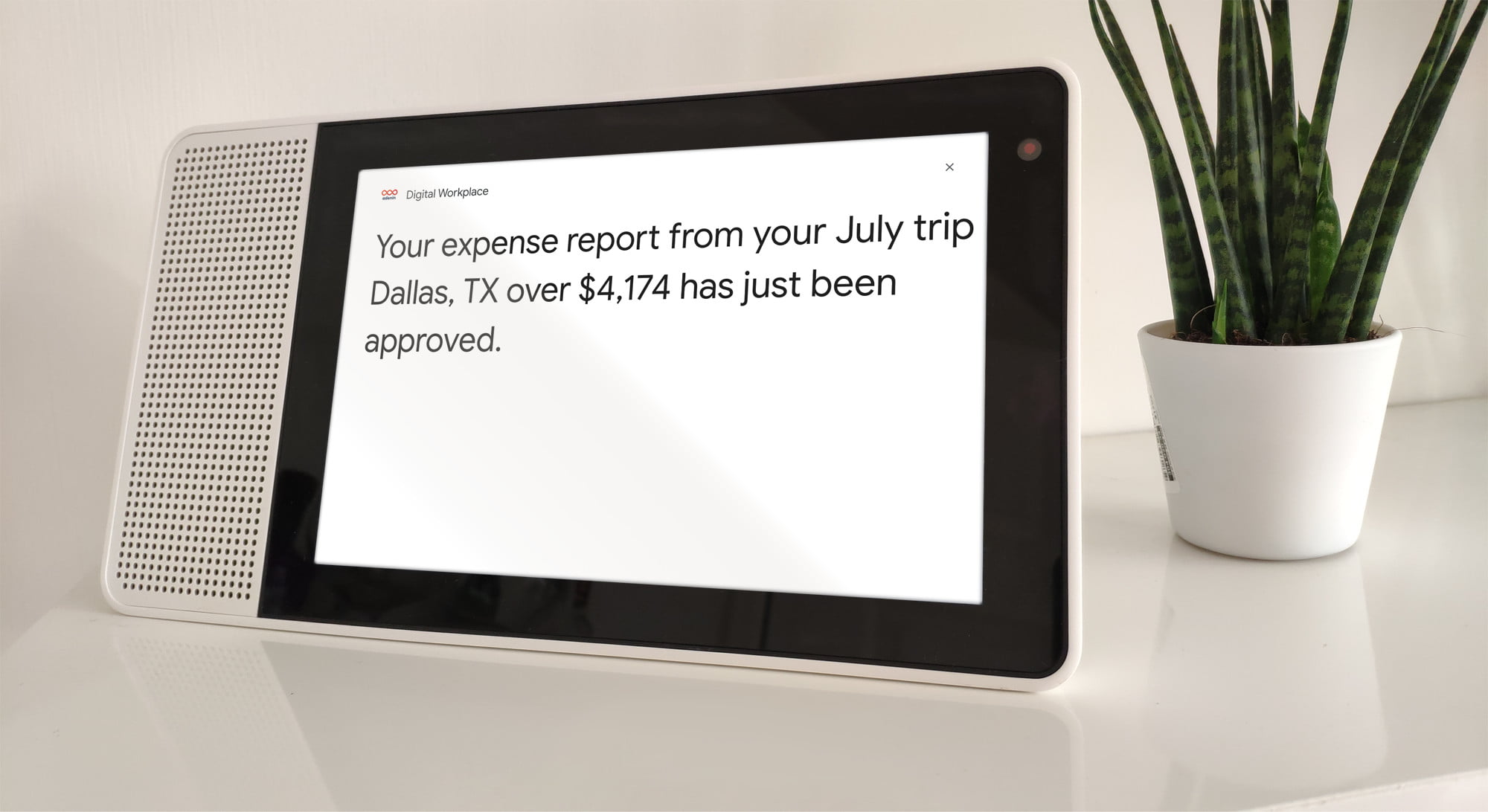 Example response from the Digital Assistant action for Google Assistant devices