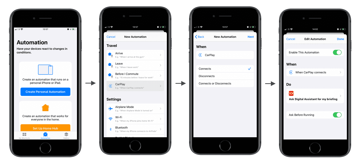 Your smart Assistant can be triggered through Siri using iOS 13's Automation feature