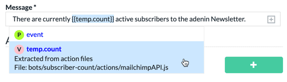 Using Botpress' memory function for storing and accessing the response of an API call