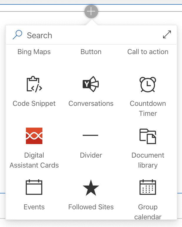 SharePoint web part picker