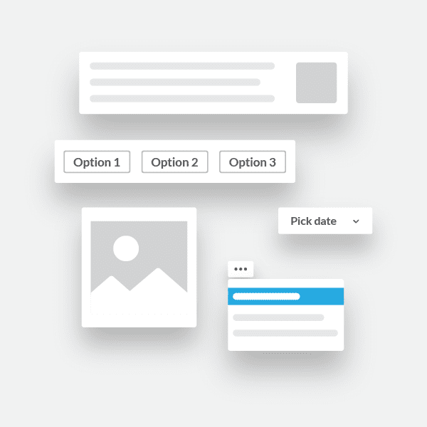 Slack block elements like images, buttons and dropdowns can be used to create rich messages