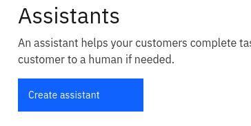 Create a new IBM Watson Assistant chatbot