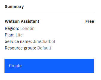Create a new IBM Watson Assistant chatbot instance