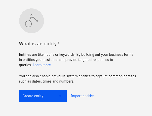 Creating a new entity in IBM Watson Assistant