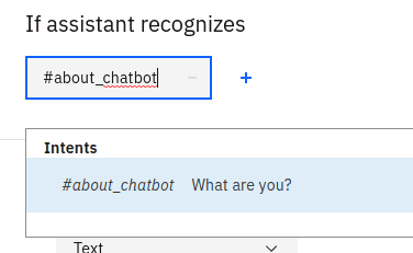 Configuring a node to respond to an intent in IBM Watson Assistant