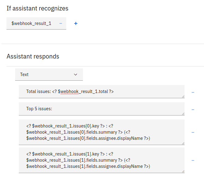 Adding responses using IBM's SpEL expressions in IBM Watson Assistant