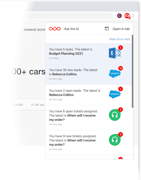 Digital Assistant in the Chrome browser extension