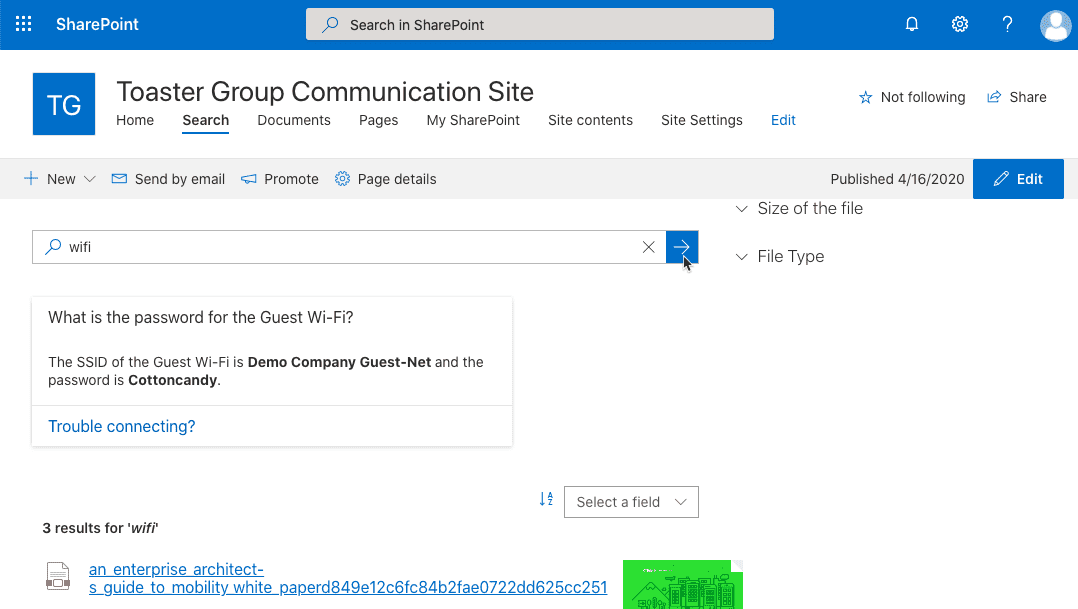 Another Card in SharePoint search