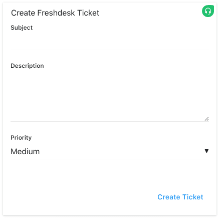 A form that lets you directly submit a new Freshdesk ticket to your Helpdesk