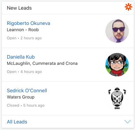 List of new leads from any 3rd part CRM via Zapier