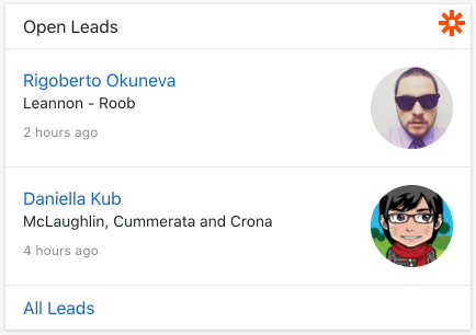 List of open leads delivered from your CRM via Zapier