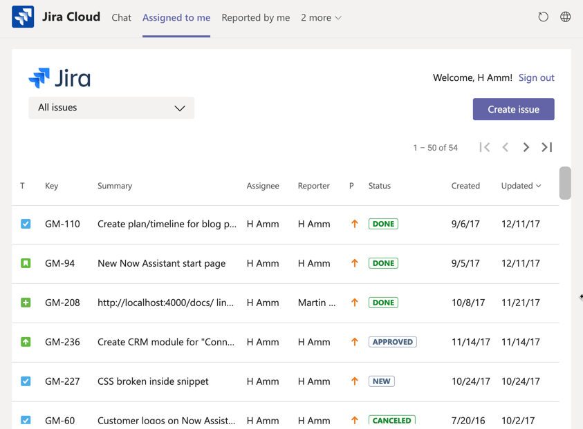 Atlassian Jira displayed in an IFrame inside Microsoft Teams