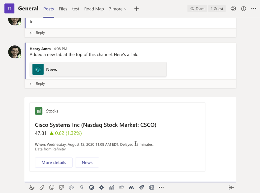 Meeting invite shared as a message attachment in Microsoft Teams