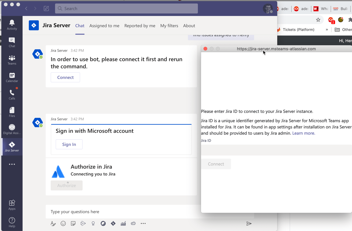 Third party authorization for Jira in Microsoft Teams