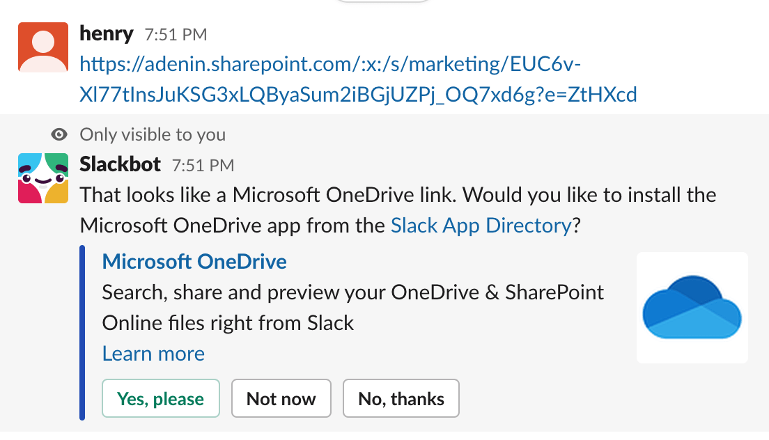 Slack document preview prompt for docs shared from SharePoint