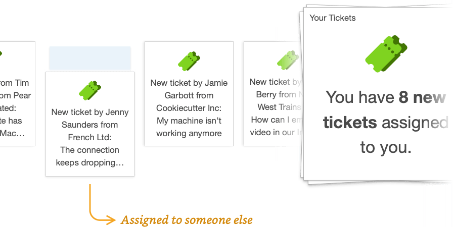 Digital Assistant's push notifications update regularly based on the freshest data, so you'll always see a current view