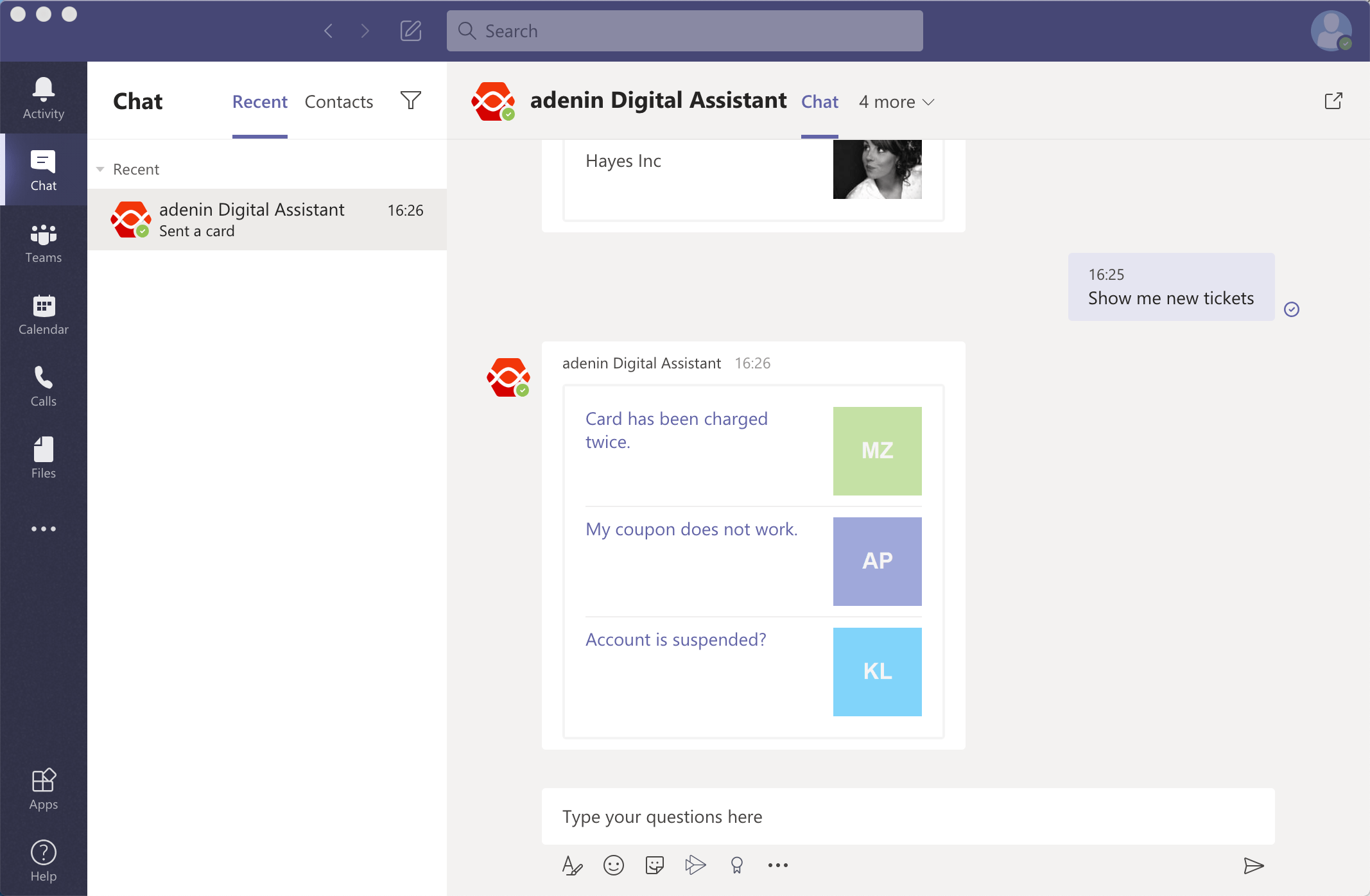 Digital Assistant for Microsoft Teams · adenin
