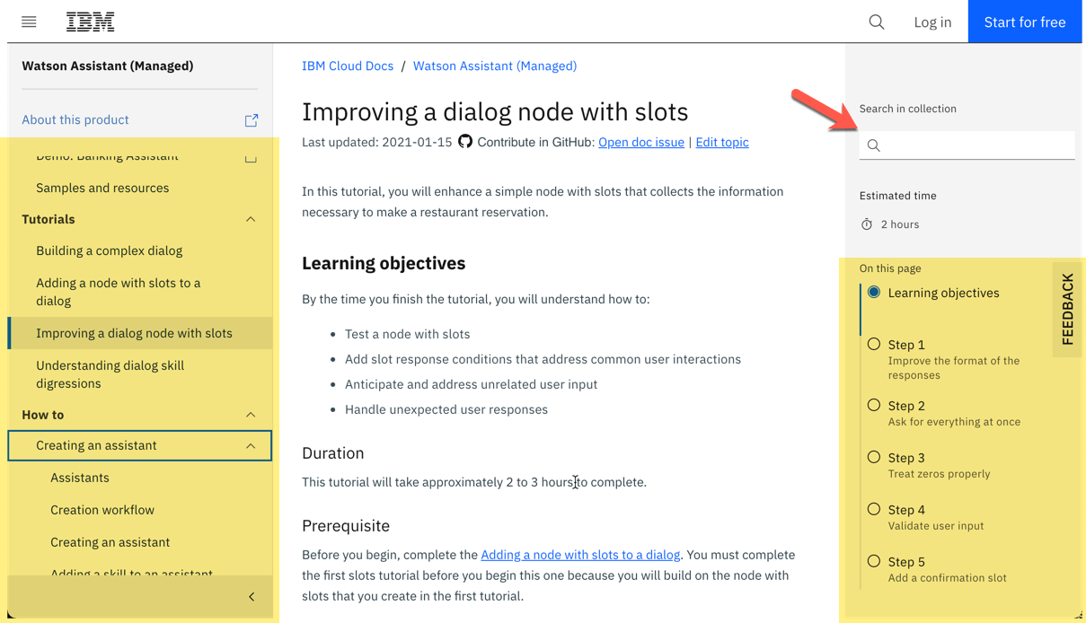 IBM Watson Assistant documentation