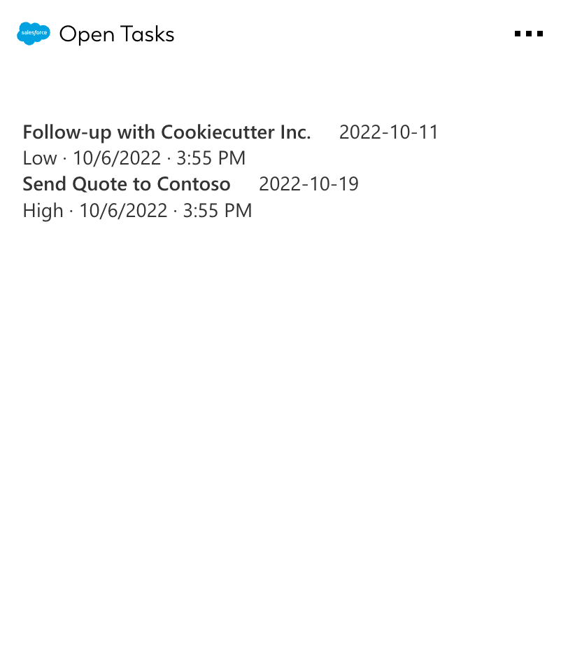 See a list of your open Salesforce tasks conveniently on your Digital Assistant Board