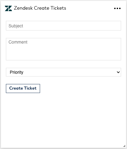 Easily create new Zendesk tickets with this simple form. Ideal for users that occasionally get customer requests on the phone, or want to start an internal request.